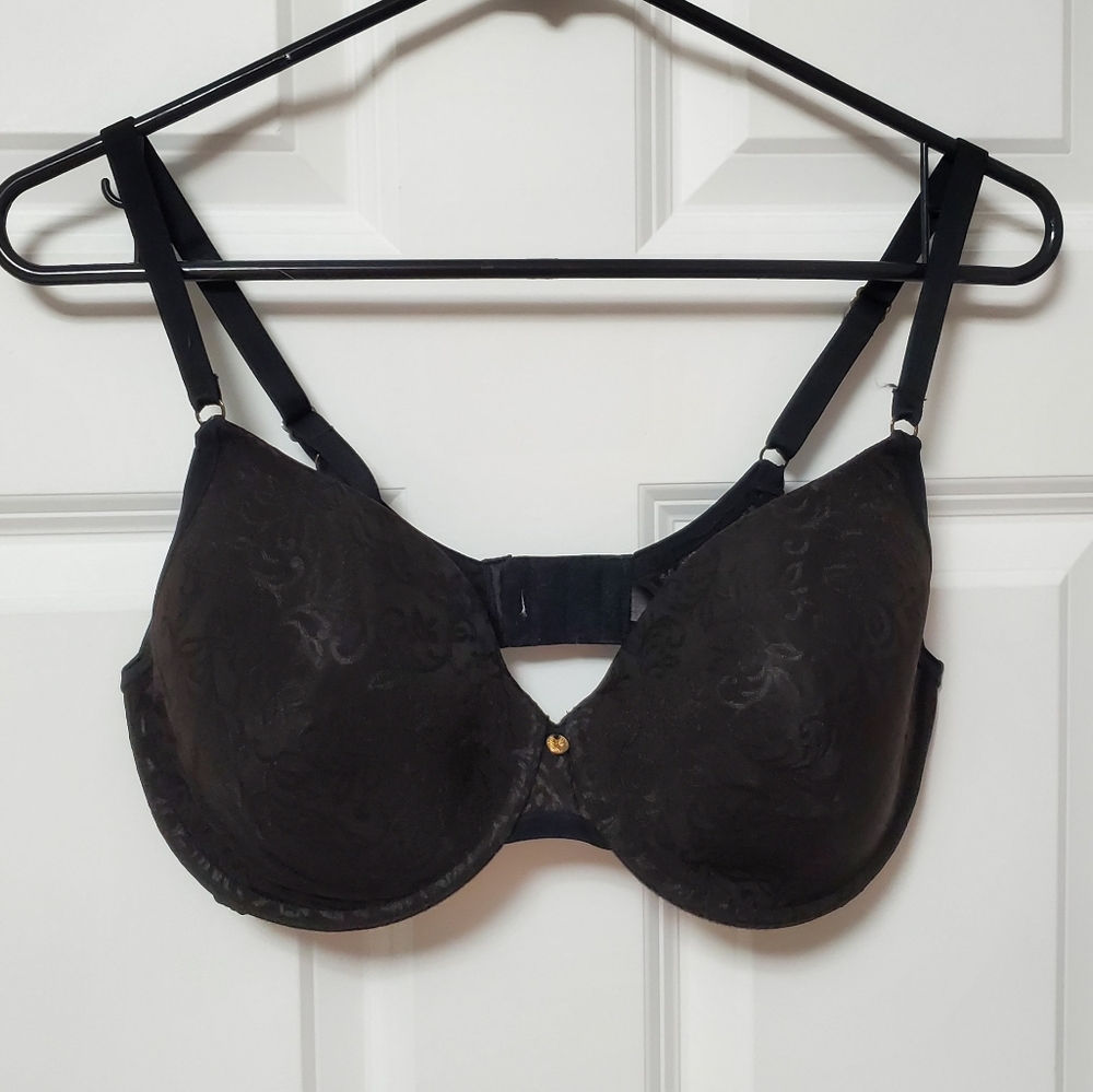 Natori Lace Bra 36D Black Underwire Adjustable Straps